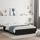 Moderne bedframe met lades van bewerkt hout voor een stijlvolle slaapkamer - Zwart / 150 x 200 cm - Bedden & bedframes