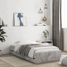 Moderne bedframe met lades van bewerkt hout voor een stijlvolle slaapkamer - Betongrijs / 100 x 200 cm - Bedden &