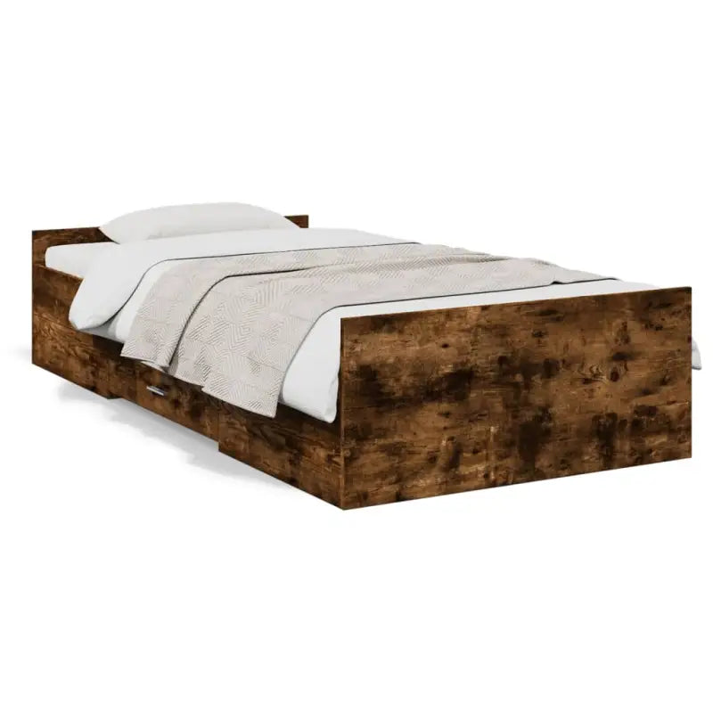 Moderne bedframe met lades van bewerkt hout voor een stijlvolle slaapkamer - Bedden & bedframes