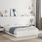 Moderne bedframe met lades van bewerkt hout voor een stijlvolle slaapkamer - Wit / 140 x 190 cm - Bedden & bedframes