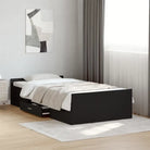 Moderne bedframe met lades van bewerkt hout voor een stijlvolle slaapkamer - Zwart / 100 x 200 cm - Bedden & bedframes