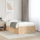 Moderne bedframe van massief grenenhout met multiplex lattenbodem - Massief grenenhout / 90 x 200 cm - Bedden &
