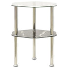 Moderne bijzettafel met gehard glas en ruwe slijpafwerking - Transparant en zwart marmer / 1 / Zeshoek - Bijzettafels