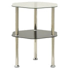 Moderne bijzettafel met gehard glas en ruwe slijpafwerking - Transparant en zwart / 1 / Zeshoek - Bijzettafels