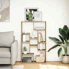 Moderne boekenkast van bewerkt hout met geometrisch design - Boekenkasten