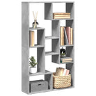 Moderne boekenkast van bewerkt hout met geometrisch design - Betongrijs / 1 / 72 cm - Boekenkasten