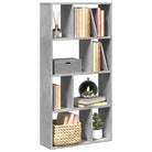 Moderne boekenkast van bewerkt hout met geometrisch design - Betongrijs / 1 / 60 cm - Boekenkasten