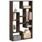 Moderne boekenkast van bewerkt hout met geometrisch design - bruin eikenkleur / 1 / 72 cm - Boekenkasten
