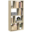 Moderne boekenkast van bewerkt hout met geometrisch design - Sonoma eiken / 1 / 60 cm - Boekenkasten