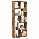 Moderne boekenkast van bewerkt hout met geometrisch ontwerp - Oud hout / 1 - Boekenkasten