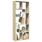 Moderne boekenkast van bewerkt hout met geometrisch ontwerp - Sonoma eiken / 1 - Boekenkasten