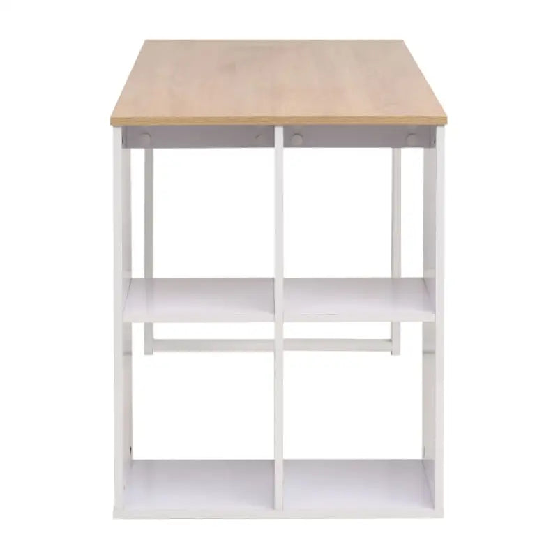 Moderne bureau met bewerkt hout en stalen poten voor kantoor of studeerkamer - Bureaus