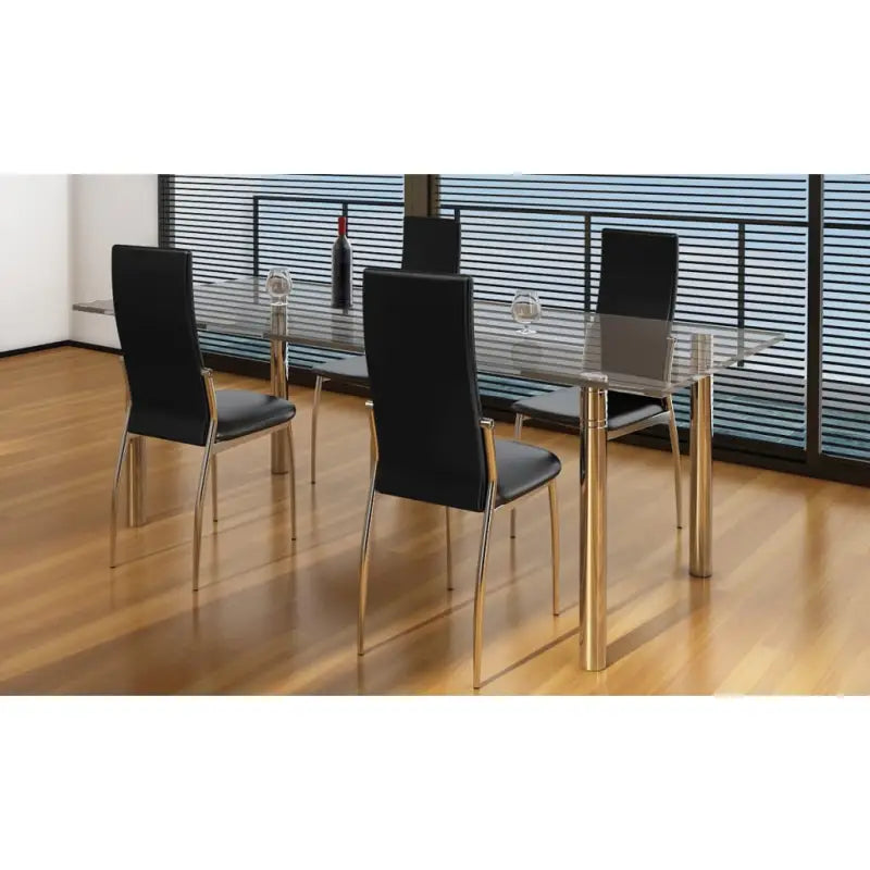Moderne comfortabele eetkamerstoelen met hoogwaardige constructie - Zwart / 4 - Eetkamerstoelen