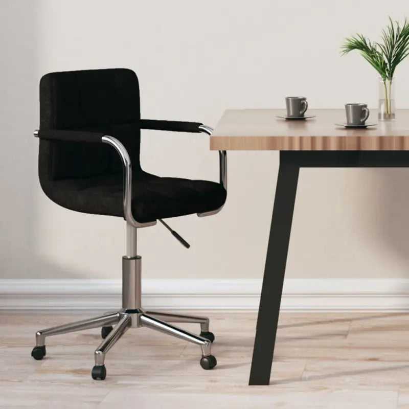 Moderne draaibare bureaustoel met zacht stof en optimaal comfort - Zwart / 1 - Bureaustoelen