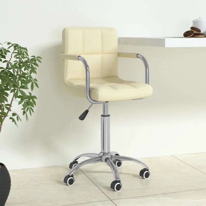 Moderne draaibare kantoorstoel met zacht stof en comfort - Crème / 1 - Bureaustoelen
