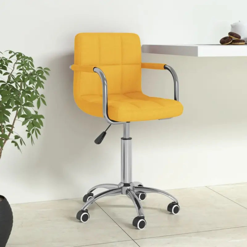 Moderne draaibare kantoorstoel met zacht stof en comfort - Mosterdgeel / 1 - Bureaustoelen