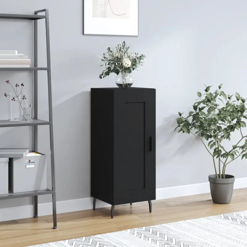 Moderne dressoir met bewerkt hout en metalen poten voor een tijdloze look - Zwart / 1 - Dressoirs & buffetkasten