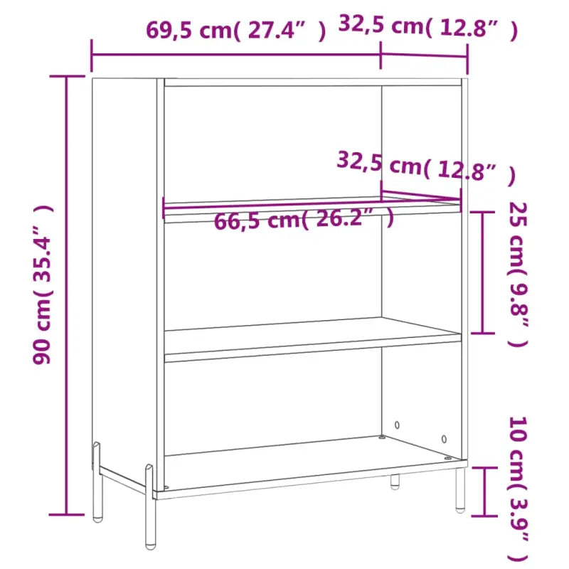 Moderne dressoir met grijs Sonoma eikenafwerking en metalen poten - Dressoirs & buffetkasten