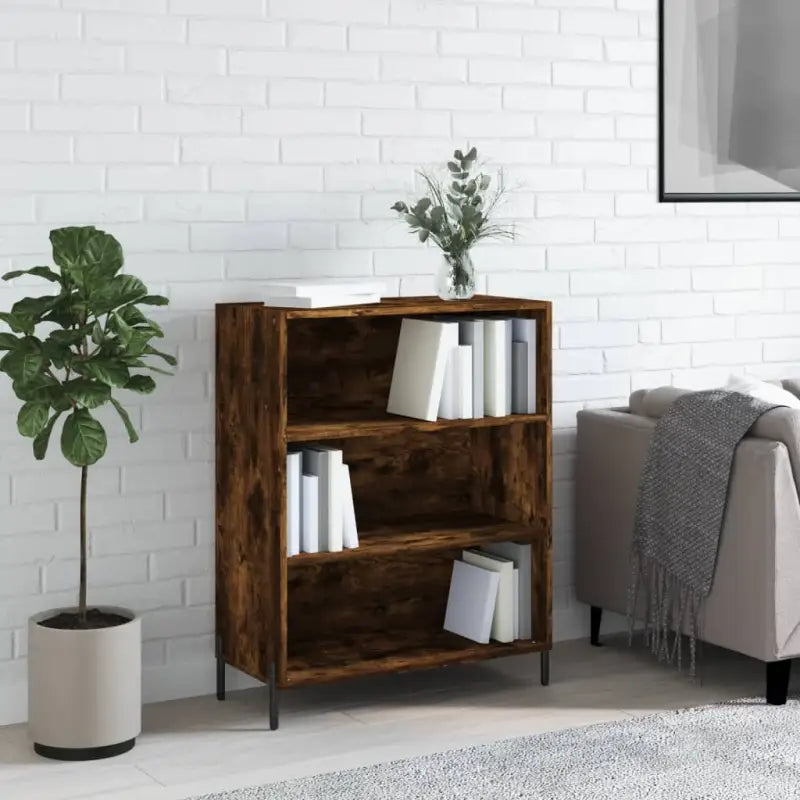 Moderne dressoir met grijs Sonoma eikenafwerking en metalen poten - Gerookt eiken / 1 - Dressoirs & buffetkasten