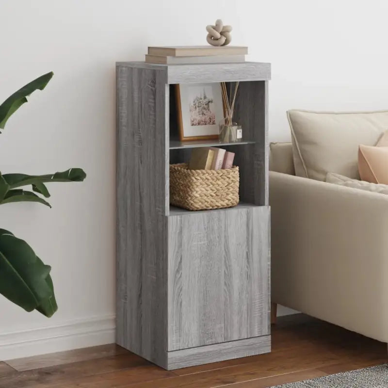 Moderne dressoir met LED-verlichting en duurzaam bewerkt hout - Grijs sonoma / 1 - Dressoirs & buffetkasten