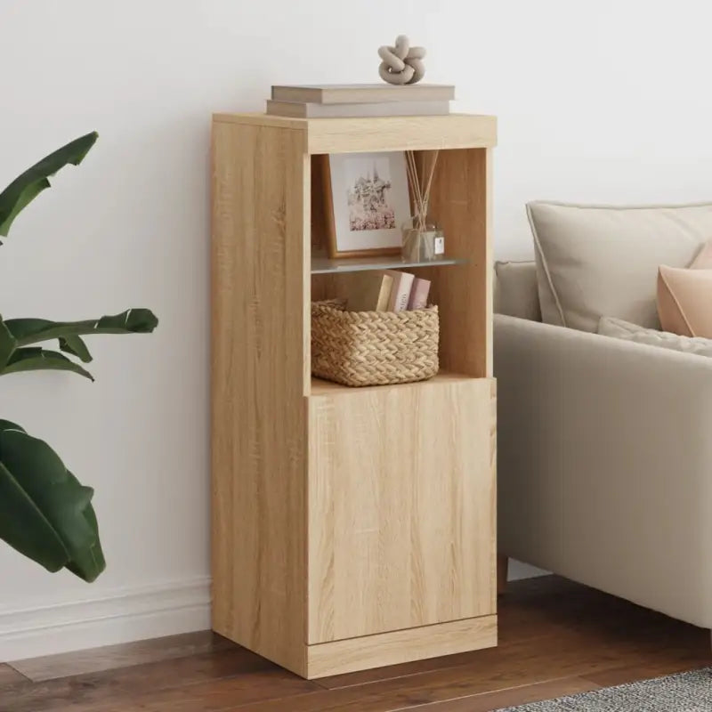 Moderne dressoir met LED-verlichting en duurzaam bewerkt hout - Sonoma eiken / 1 - Dressoirs & buffetkasten
