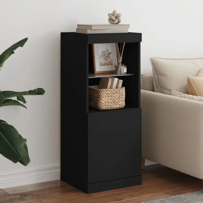 Moderne dressoir met LED-verlichting en duurzaam bewerkt hout - Zwart / 1 - Dressoirs & buffetkasten