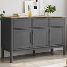 Moderne dressoir met massief grenenhout en houten poten - Grijs / 1 - Dressoirs & buffetkasten
