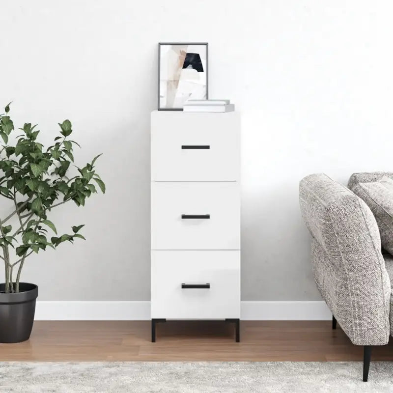 Moderne Dressoir met Metalen Poten en Behandeld Hout - Hoogglans wit / 1 - Dressoirs & buffetkasten