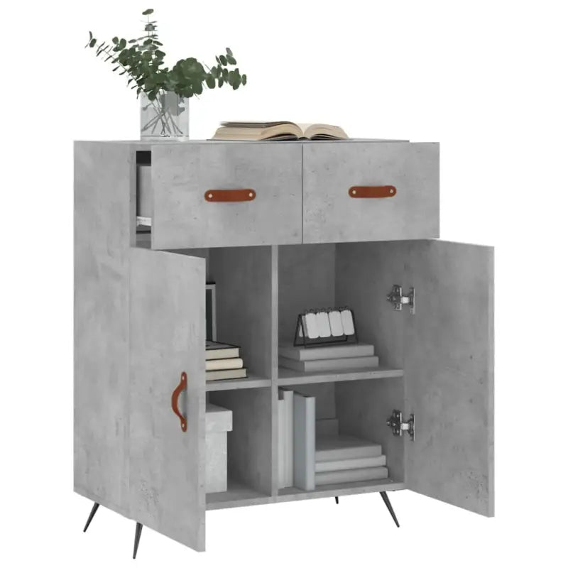Moderne dressoir met metalen poten en bewerkt hout - Dressoirs & buffetkasten