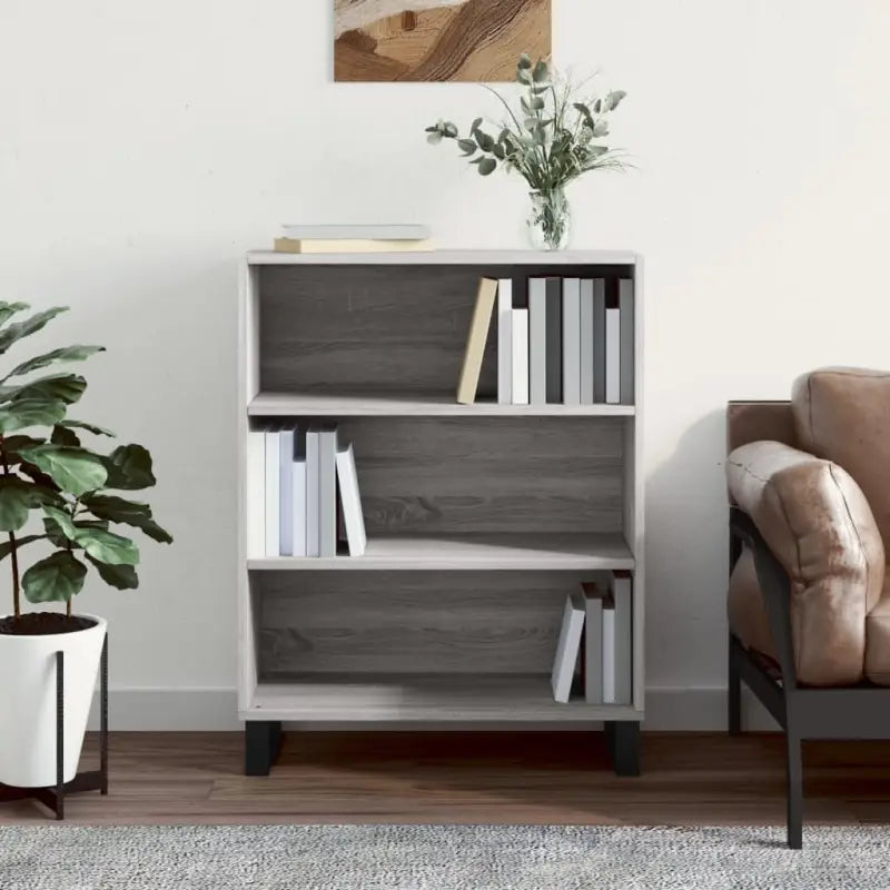 Moderne dressoir met metalen poten en bewerkt hout - Grijs sonoma / 1 - Dressoirs & buffetkasten
