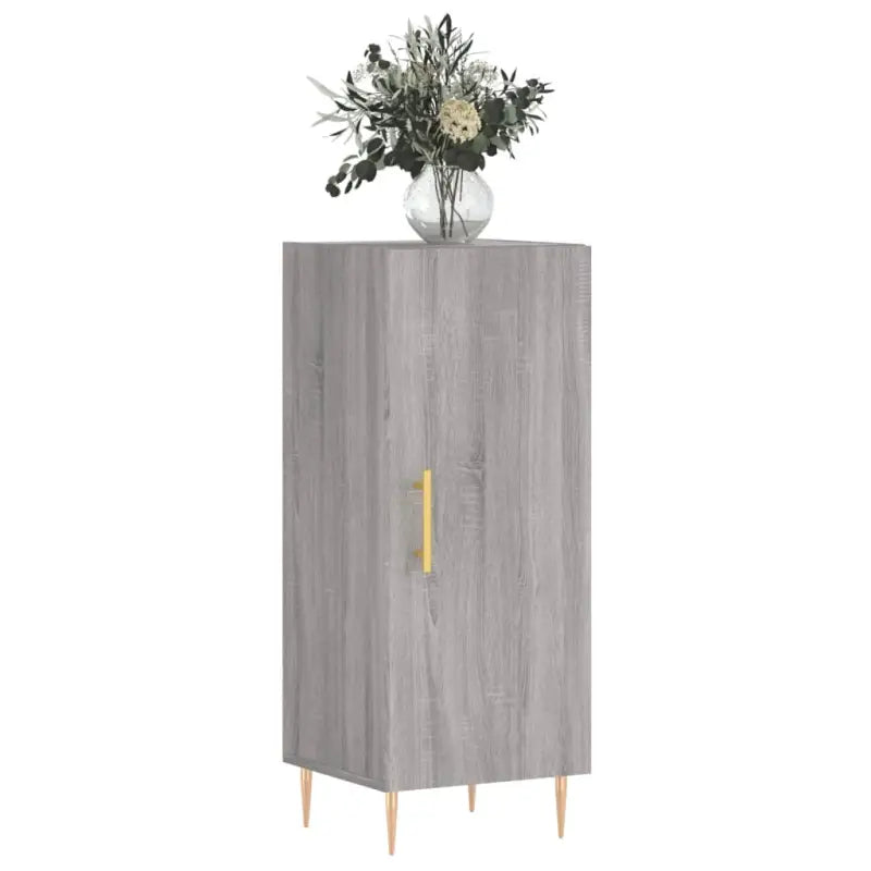 Moderne Dressoir met metalen poten en bewerkt hout in grijs sonoma - Dressoirs & buffetkasten