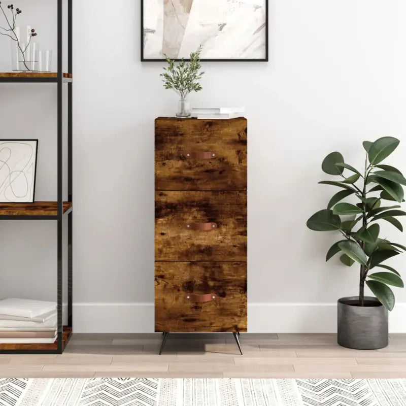 Moderne dressoir met metalen poten en bewerkt hout voor een tijdloze look - Gerookt eiken / 1 - Dressoirs & buffetkasten