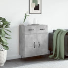 Moderne dressoir met metalen poten en bewerkt hout voor een tijdloze uitstraling - Betongrijs / 1 - Dressoirs &