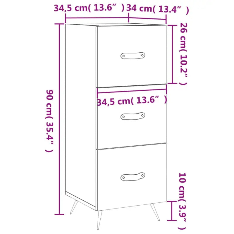 Moderne dressoir met metalen poten en bewerkt hout voor een tijdloze look - Dressoirs & buffetkasten