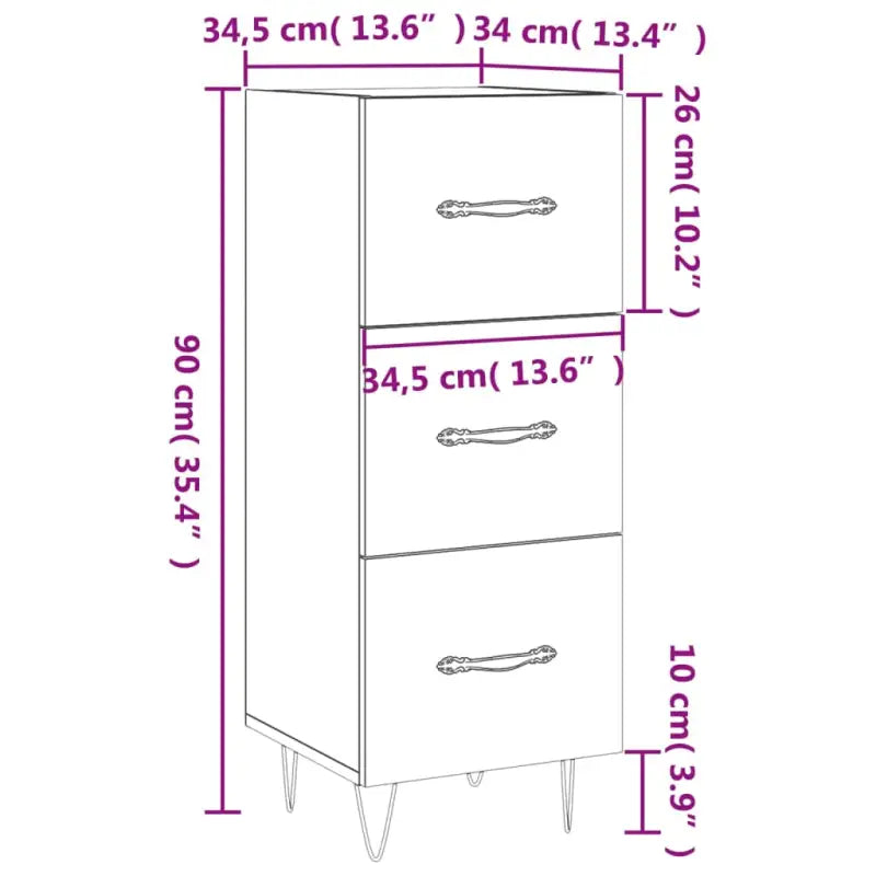 Moderne dressoir met metalen poten en bewerkt hout voor een tijdloze uitstraling - Dressoirs & buffetkasten