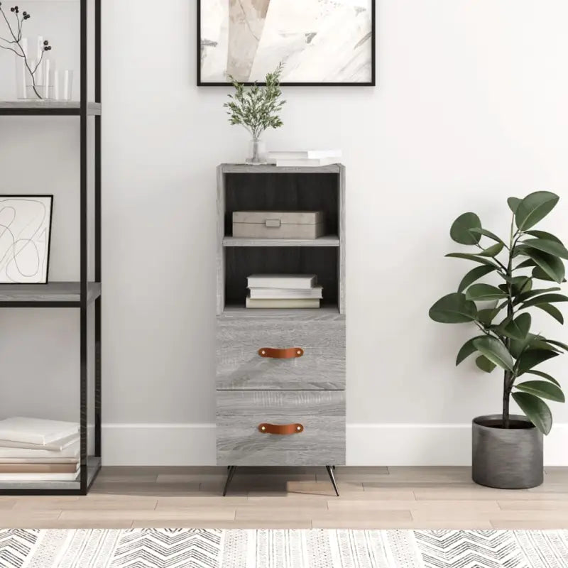 Moderne dressoir met metalen poten en bewerkt hout voor een tijdloze uitstraling - Grijs sonoma / 1 - Dressoirs &