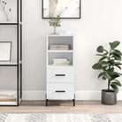 Moderne dressoir met metalen poten en bewerkt hout voor een tijdloze uitstraling - Hoogglans wit / 1 - Dressoirs &
