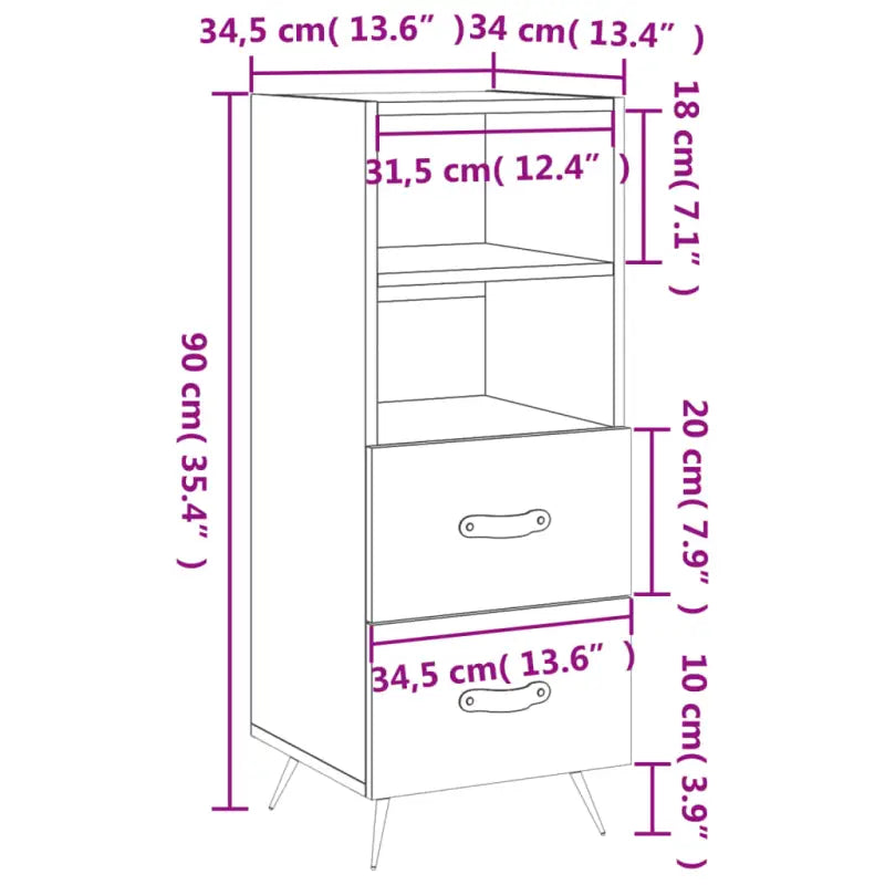Moderne dressoir met metalen poten en bewerkt hout voor een tijdloze uitstraling - Dressoirs & buffetkasten