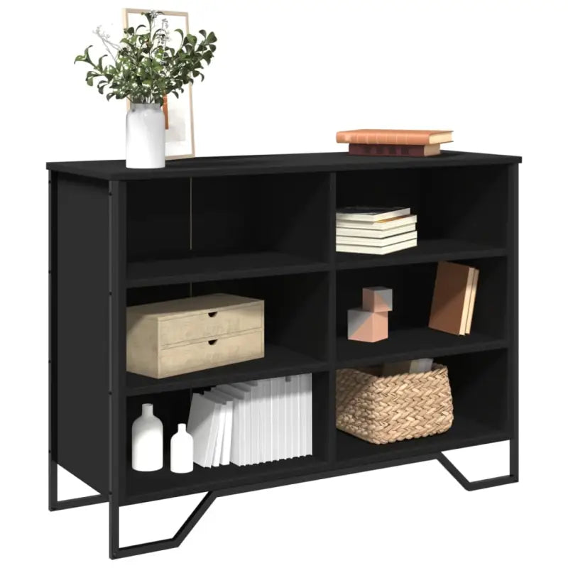 Moderne dressoir met metalen poten en bewerkt hout voor een tijdloze uitstraling - Zwart / 1 / 101 cm - Dressoirs &