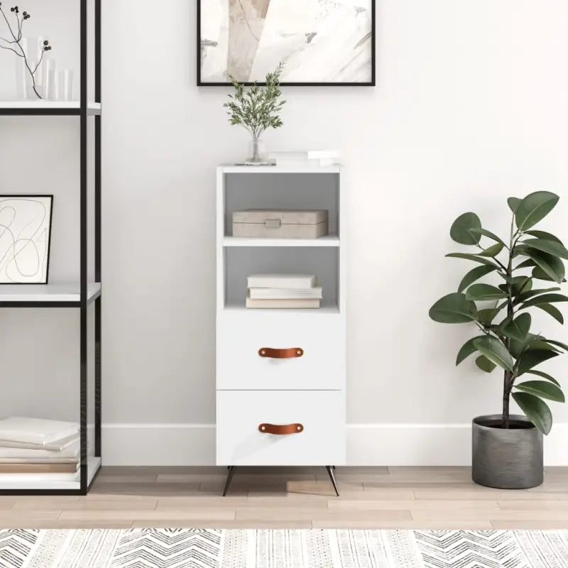 Moderne dressoir met metalen poten en bewerkt hout voor een tijdloze uitstraling - Wit / 1 - Dressoirs & buffetkasten