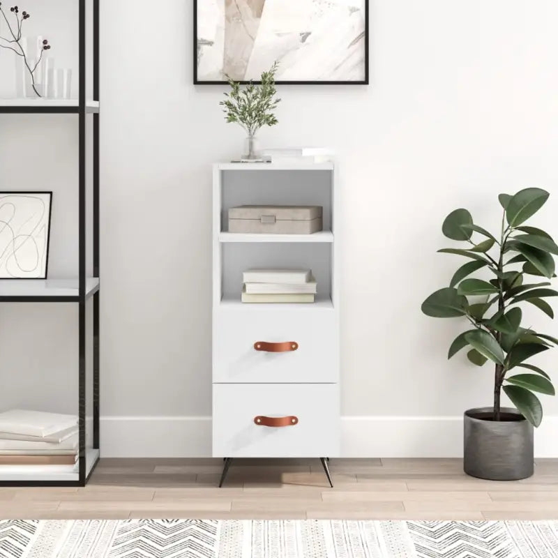 Moderne dressoir met metalen poten en bewerkt hout voor een tijdloze uitstraling - Hoogglans wit / 1 - Dressoirs &