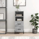 Moderne dressoir met metalen poten en bewerkt hout voor een tijdloze uitstraling - Betongrijs / 1 - Dressoirs &
