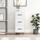 Moderne dressoir met metalen poten en bewerkt hout voor een tijdloze uitstraling - Hoogglans wit / 1 - Dressoirs &