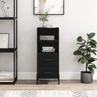 Moderne dressoir met metalen poten en bewerkt hout voor een tijdloze uitstraling - Zwart / 1 - Dressoirs & buffetkasten