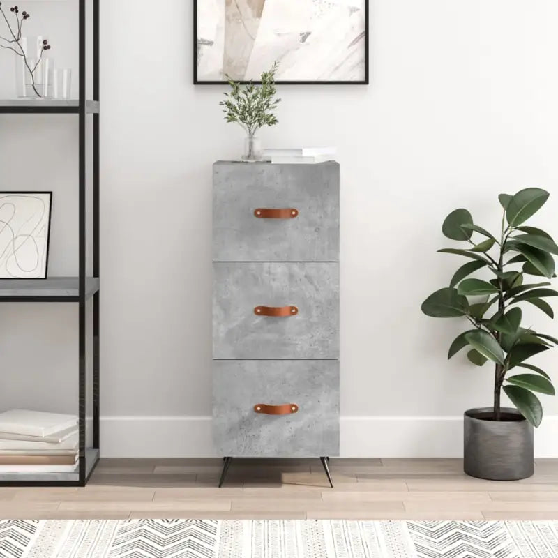 Moderne dressoir met metalen poten en bewerkt hout voor een tijdloze look - Betongrijs / 1 - Dressoirs & buffetkasten