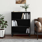 Moderne dressoir met metalen poten en bewerkt hout - Zwart / 1 - Dressoirs & buffetkasten