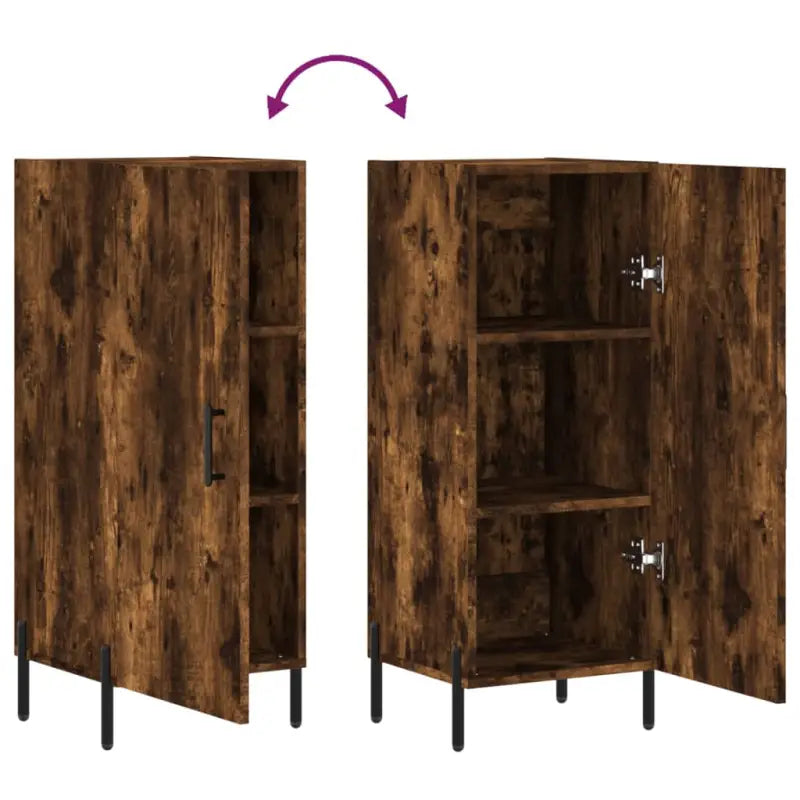 Moderne dressoir met metalen poten en gerookt eiken bewerkt hout - Dressoirs & buffetkasten