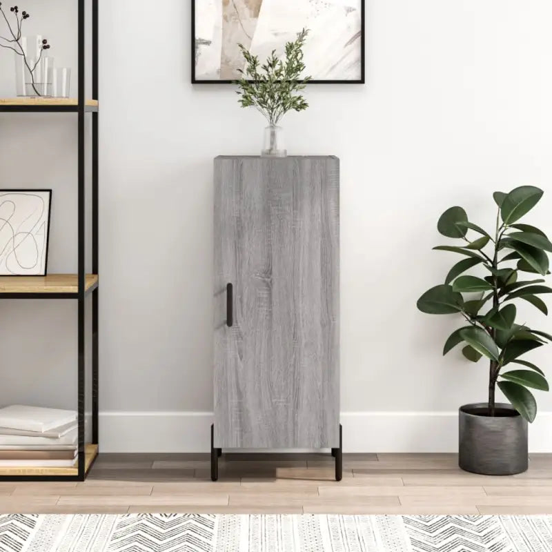 Moderne dressoir met metalen poten en gerookt eiken bewerkt hout - Grijs sonoma / 1 - Dressoirs & buffetkasten