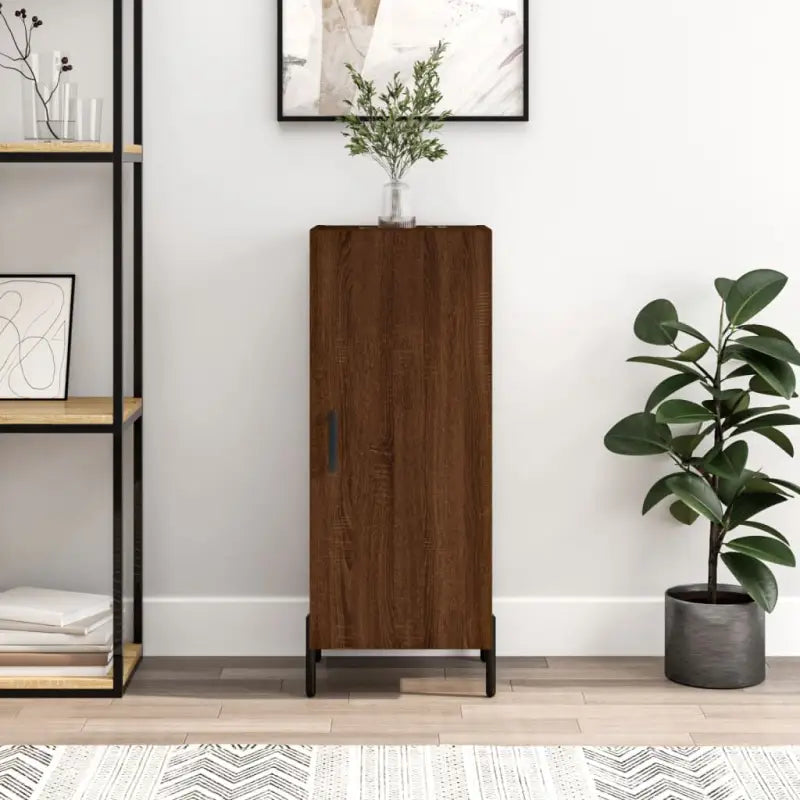 Moderne dressoir met metalen poten en gerookt eiken bewerkt hout - Bruineiken / 1 - Dressoirs & buffetkasten