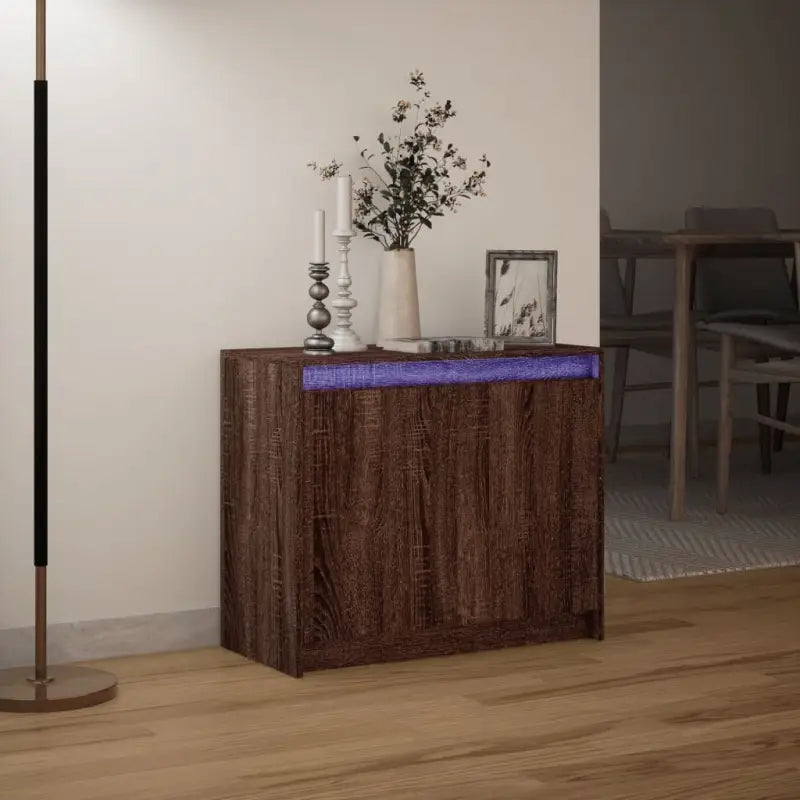 Moderne dressoir met RGB LED-verlichting en bewerkt hout - Dressoirs & buffetkasten
